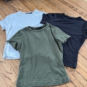 Classic Short Sleeve Tees - White, Black, and Green
